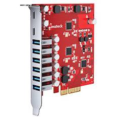 Inateck RedComet U22, PCIe zu USB 3.2 Gen 2 Erweiterungskarte, 6 USB Typ-A und 2 USB Typ-C Anschlüsse, 20 Gbps, Rot