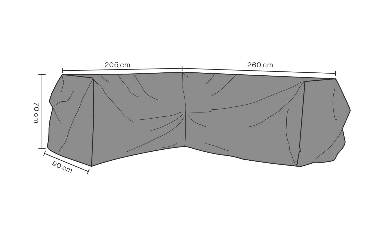 MÖBELSKYDD Hörnsoffa 205/260x90x70cm Andas