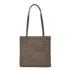 MANGO Die-Cut Leather Shoulder Bag |Brun |One Size
