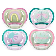 Philips Avent Ultra Air Day und Night Schnuller für Babys, 0-6 Monate, 4 Stück, inklusive Transport- und Sterilisationsbox