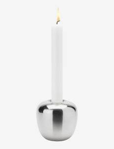 Stelton Ora ljusstake H 6.5 cm beech wood - Ljusstakar & Ljushållare - STEEL / silver