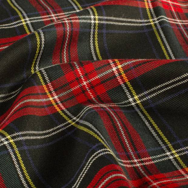 Checks svart - Gabardin med stretch