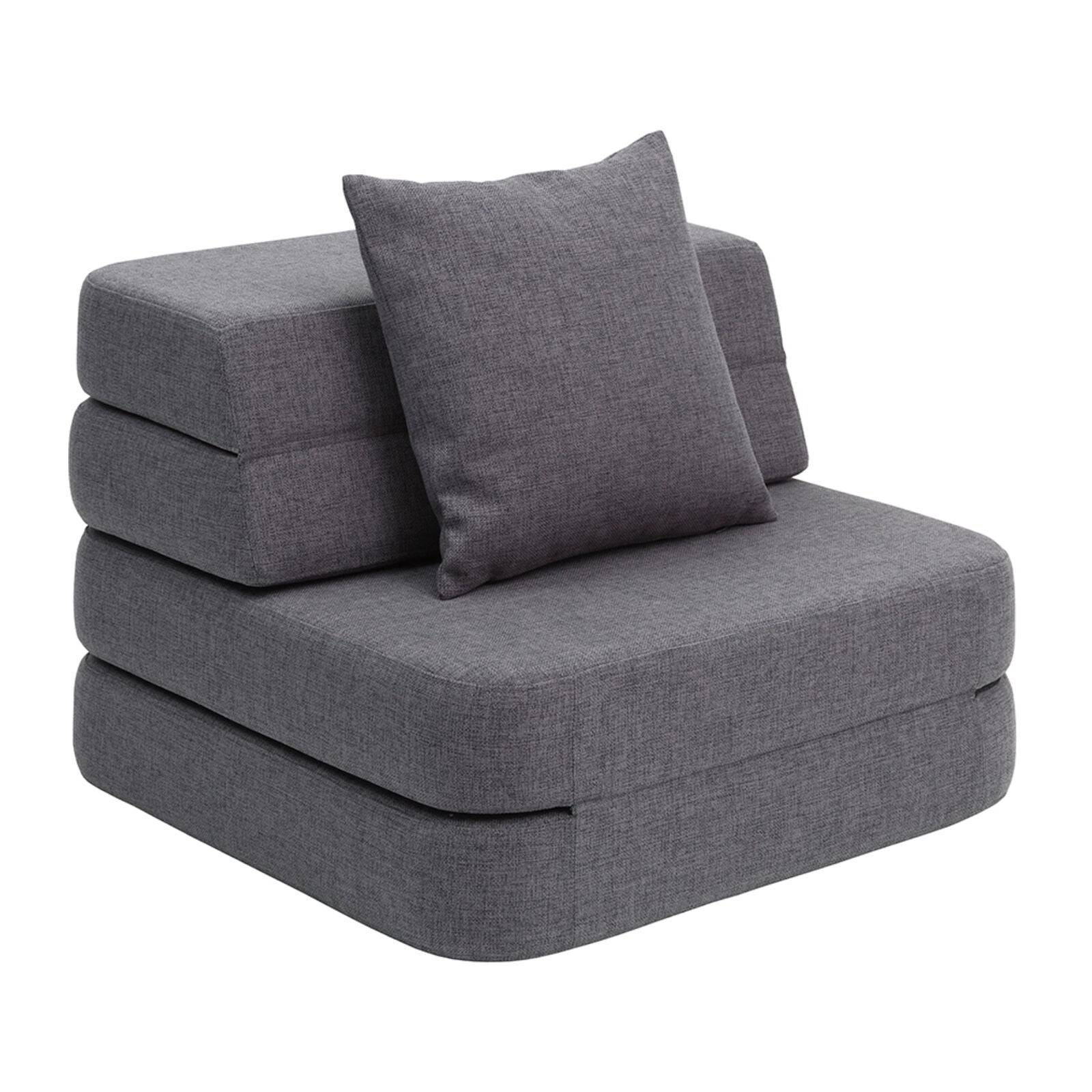 by KlipKlap 3 Fällbar Soffa Enkel Mjuk Blå Grå
