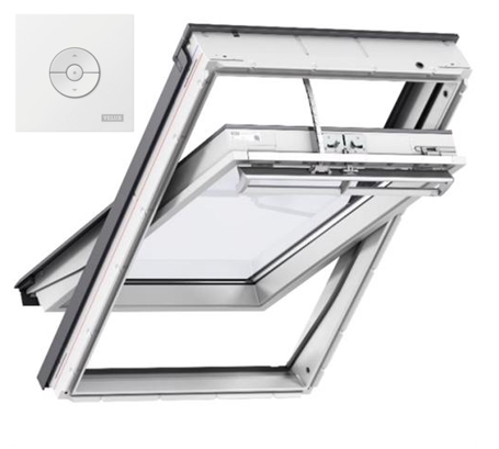Velux Integra Vippevindue 78x160 cm Hvidmalet træ - Elektrisk - Velux.