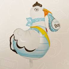 Supershape folieballon 75 cm. - Lyseblå stork