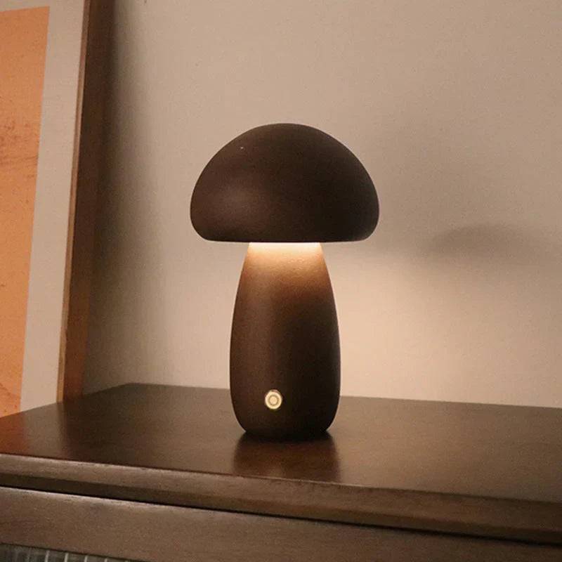 GlowShroom - Stämningsfullt Trä LED Nattlampa - B / Bok