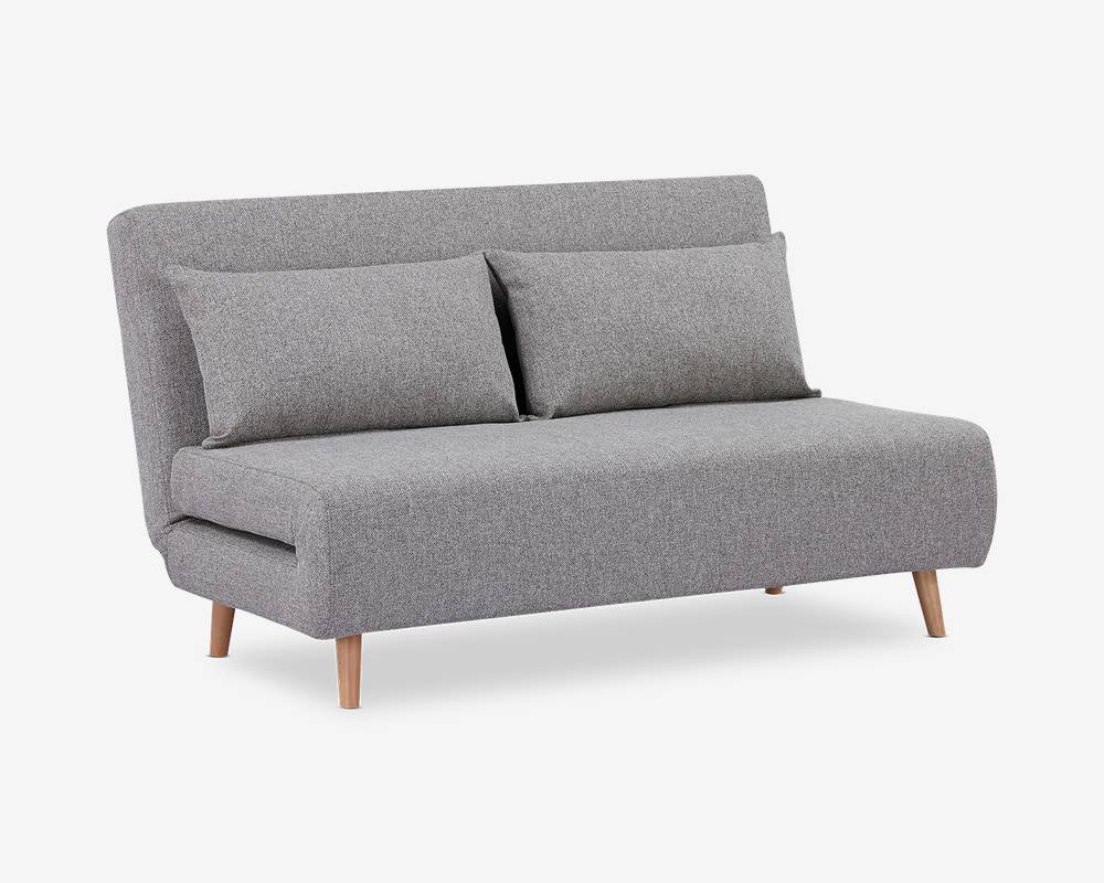 Sovesofa 2 pers. grå møbelstof