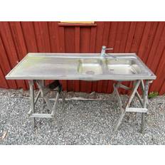 Diskbänk rostfri 140 cm
