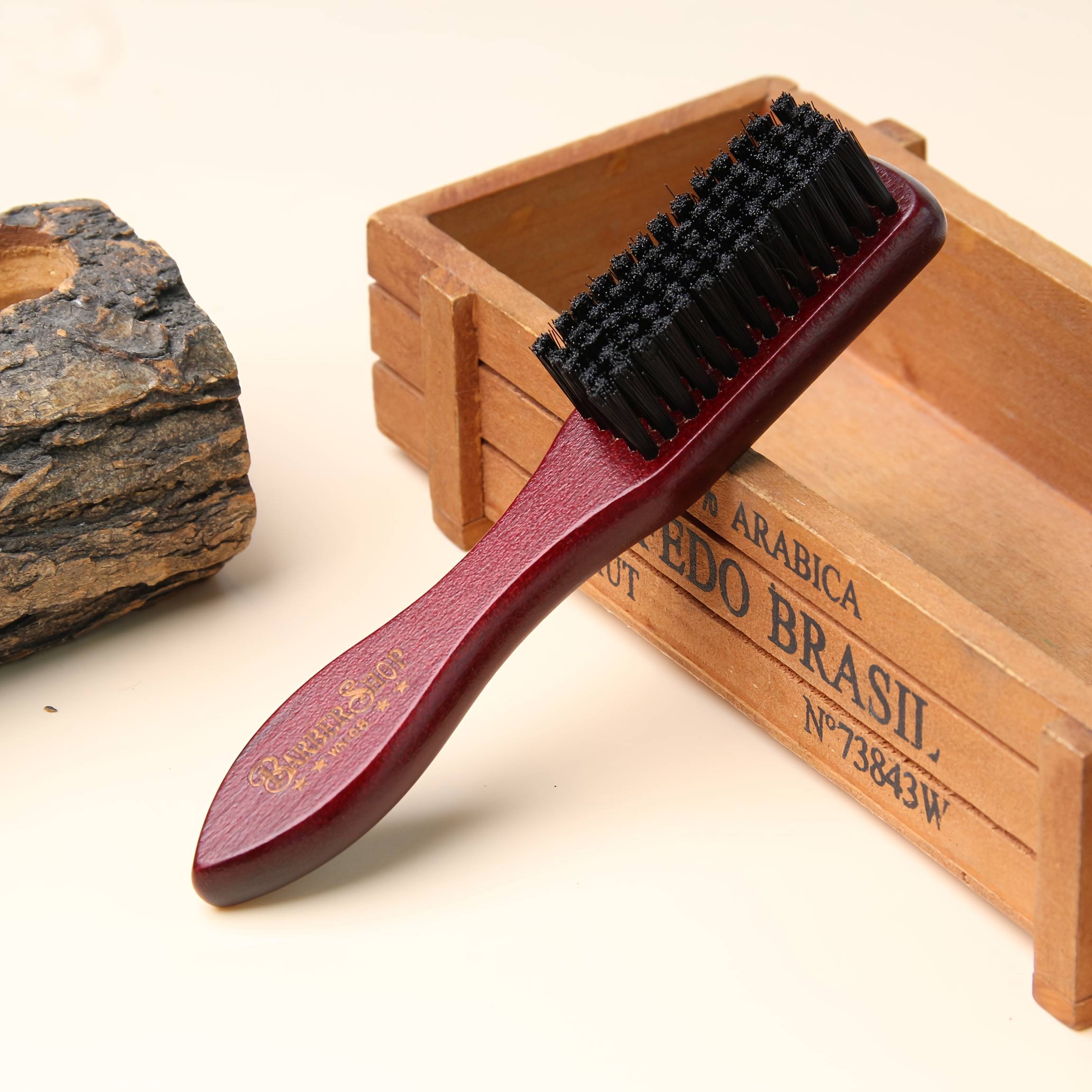 Wildschweinmann Men's Beard Brush, Beard Brush, Edging Hairstyle Brush Closes The Hair's Cuticles, Making Hair Smoother, Shinier, Less Prone To Tangling, And Oily Scalp