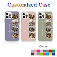 Apple Custom Cute And Sexy Photo Ditsy Floral Soft TPU Clear Phone Case Covers, Compatible With IPhone 11/13/14/15 Pro Max Hot Pink, Silver, Royal Blu - Genomskinlig (Multi-size)