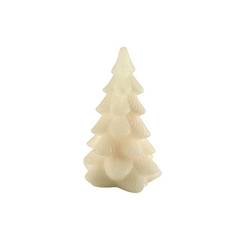 LED lys stearin - Juletræ m/timer - 16,18 eller 20 cm - hvid (størrelse: 18 cm)