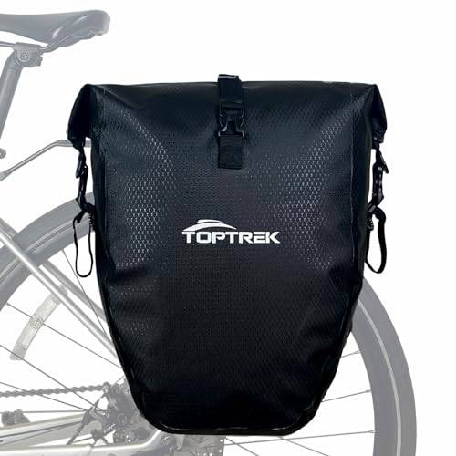 toptrek Cykelväskor för bagagehållare, 23–28 l cykelväska, bagagehållare, vattentät, bagagehållarväska med reflektorer, cykelväskor, bakre bagagehållare med bärhandtag och axelrem