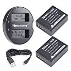 Newmowa NP-W126/NP-W126S ersättningsbatteri (2-pack) och dubbel USB-laddare för Fujifilm NP-W126 NP-W126S Fujifilm X-H1 Fuji FinePix HS30EXR HS33EXR HS50EXR X-A1 X-A3 X-A5