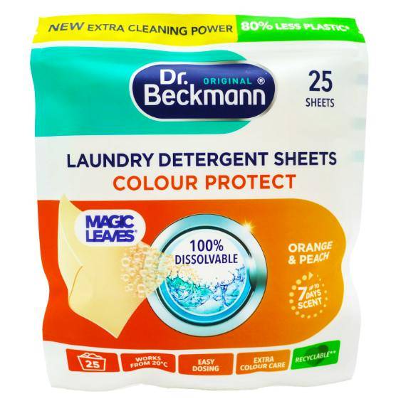 Dr. Beckmann Magic Leaves Laundry Detergent Sheets Orange & Peach 25 st