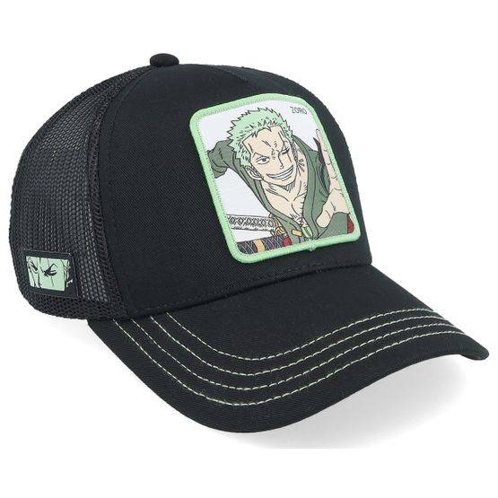Capslab - Svart trucker Keps - Kids One Piece Zoro Black Trucker @ Hatstore