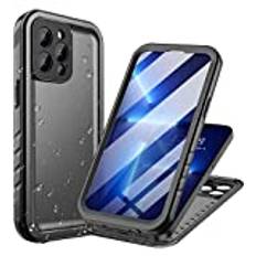 Cozycase Vattentätt fodral för iPhone 13 Pro Max (6,7 tum), 360-graders skydd, pansarfodral, stötsäkert, komplett, dammskydd, hårt skal med militärt skydd, mobilskal med kameraskydd