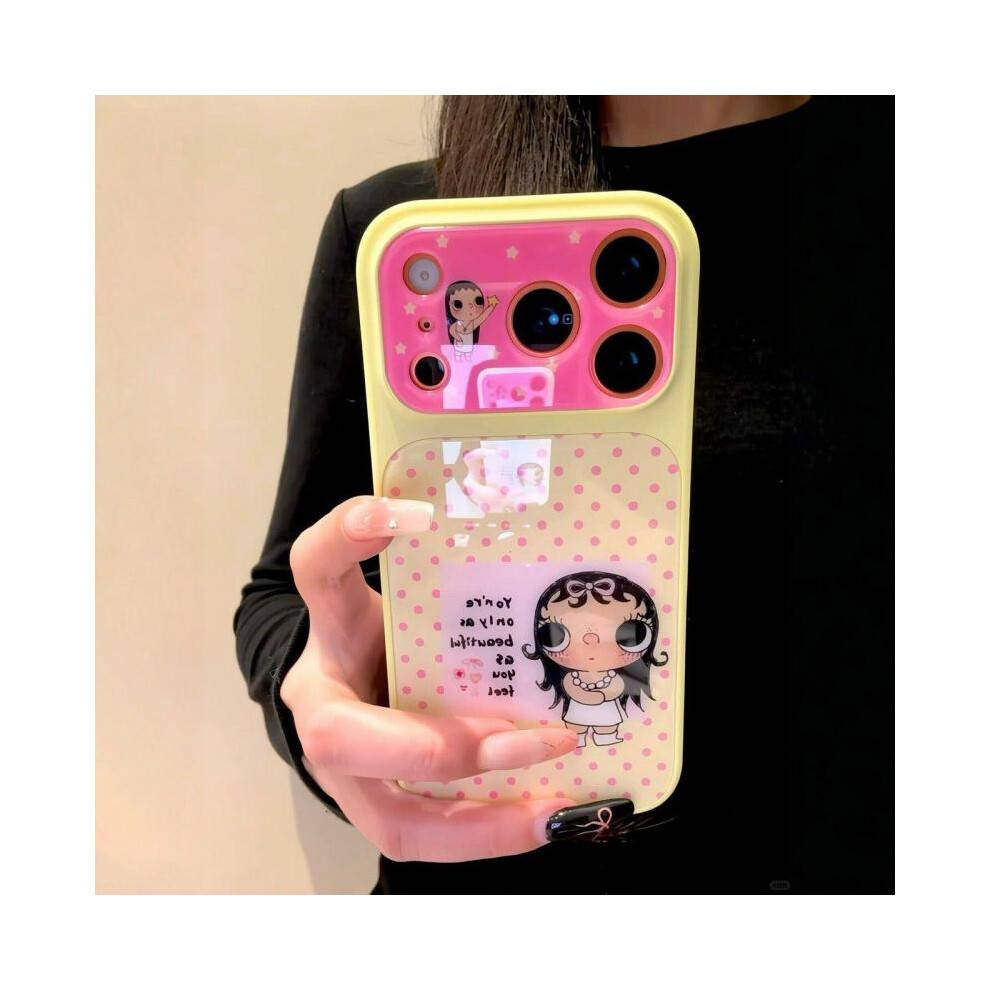 (yellow, Iphone 11) Pink Polka Dot Star Phone Case Compatible with iPhone 17 Pro Max/16/15/14, Women's Stylish Acrylic Shockproof Cover