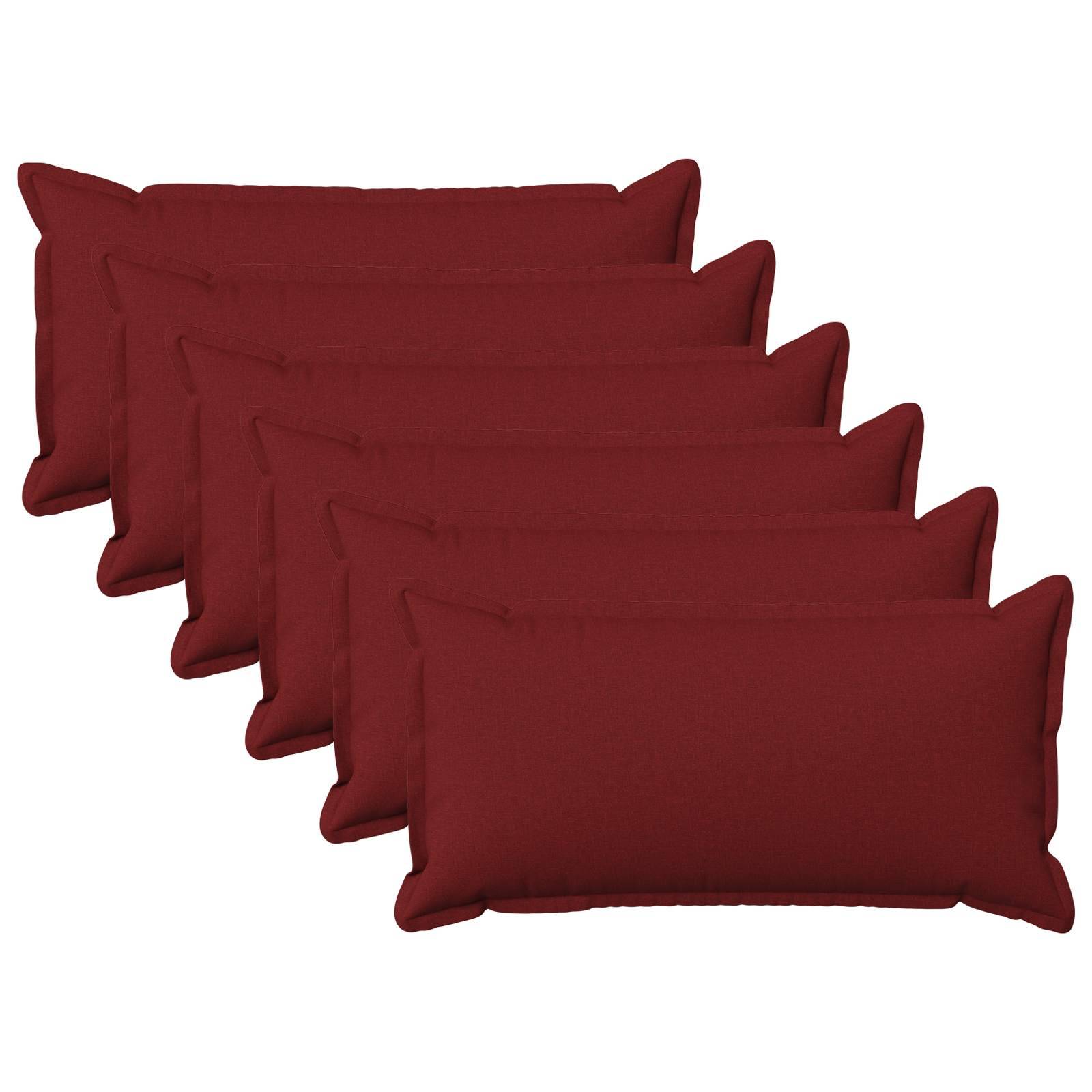 Pude med pude HOUTEN 6 stk. Vinrød Faux Linned