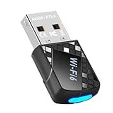 Ptdfjspt AX900 USB WiFi 6-Adapter 900 Mbps Bluetooth 5.4 2-I-1 USB-Dongel 2,4G 5G Trådlös WLAN-Mottagare för Win10 och Win11