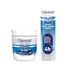 Clearasil Poren Reiniger Pads zur Reinigung der Poren im Gesicht - 1 x 65 Stück + Clearasil Sofort Pickel Fighter Creme für sichtbar reinere Haut in nur 4 Stunden - 1 x 15 ml