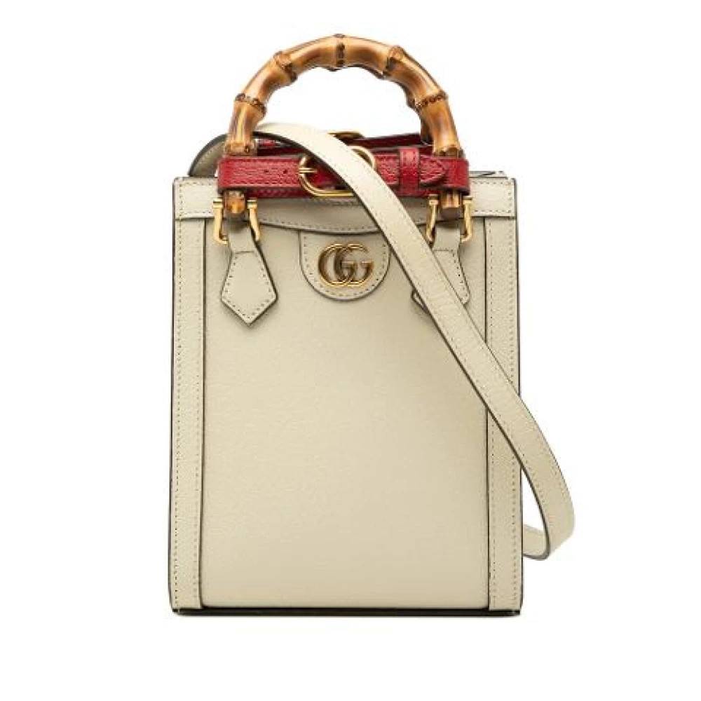 Gucci Vintage Pre-owned Diana Mini Bag - Vintage - Dame - Hvid - ONE SIZE - Uld
