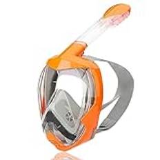Flyboo dykmask snorklingsmask helmask, 180 graders vy dykmasker med panorama-helansiktsmask sportkameror, kompatibla dykglasögon för vuxna ungdomar