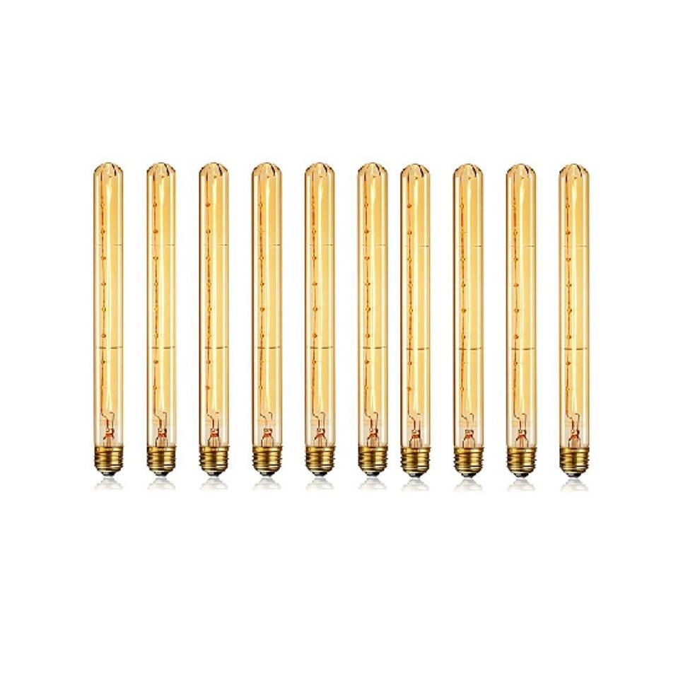 Dimmable Long Tubular Light Bulb E27 40W Retro Light Bulb 220V Industrial Home Bar Chandelier 10 Pcs