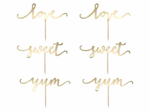 Cake picks Love Guld