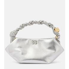 Ganni Bou Mini metallic leather shoulder bag - silver