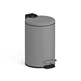 stardis 3 liters pedalhink rostfritt stål matt med automatisk sänkning gångjärnslock tyst stängande softclose med inre hink kosmetishink soptunna soptunna badrum (grå)