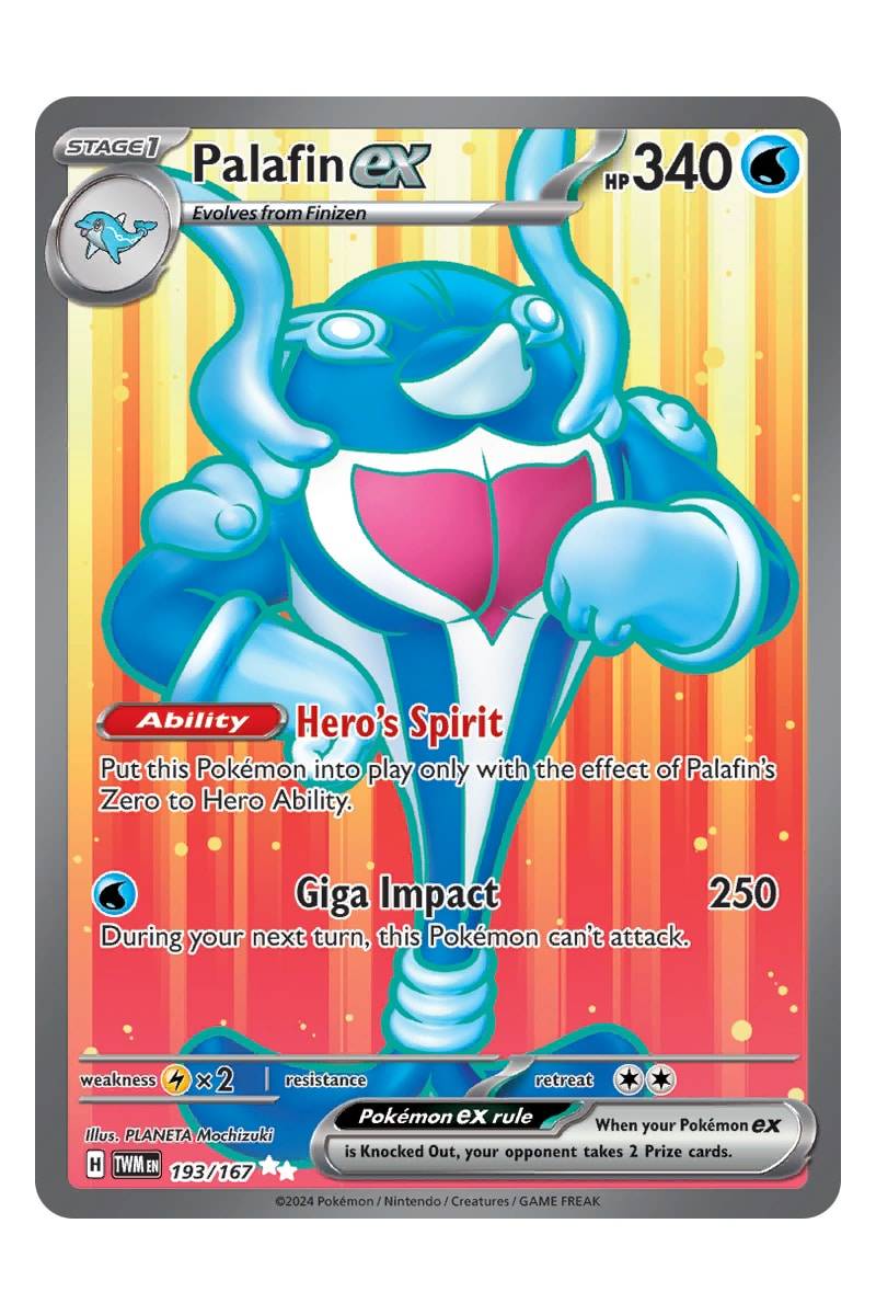 Pokémon Palafin ex 193/167 Secret rare - Pokemon kort - EX kort - Regnbue- eller guldkort - Pocket Monster.