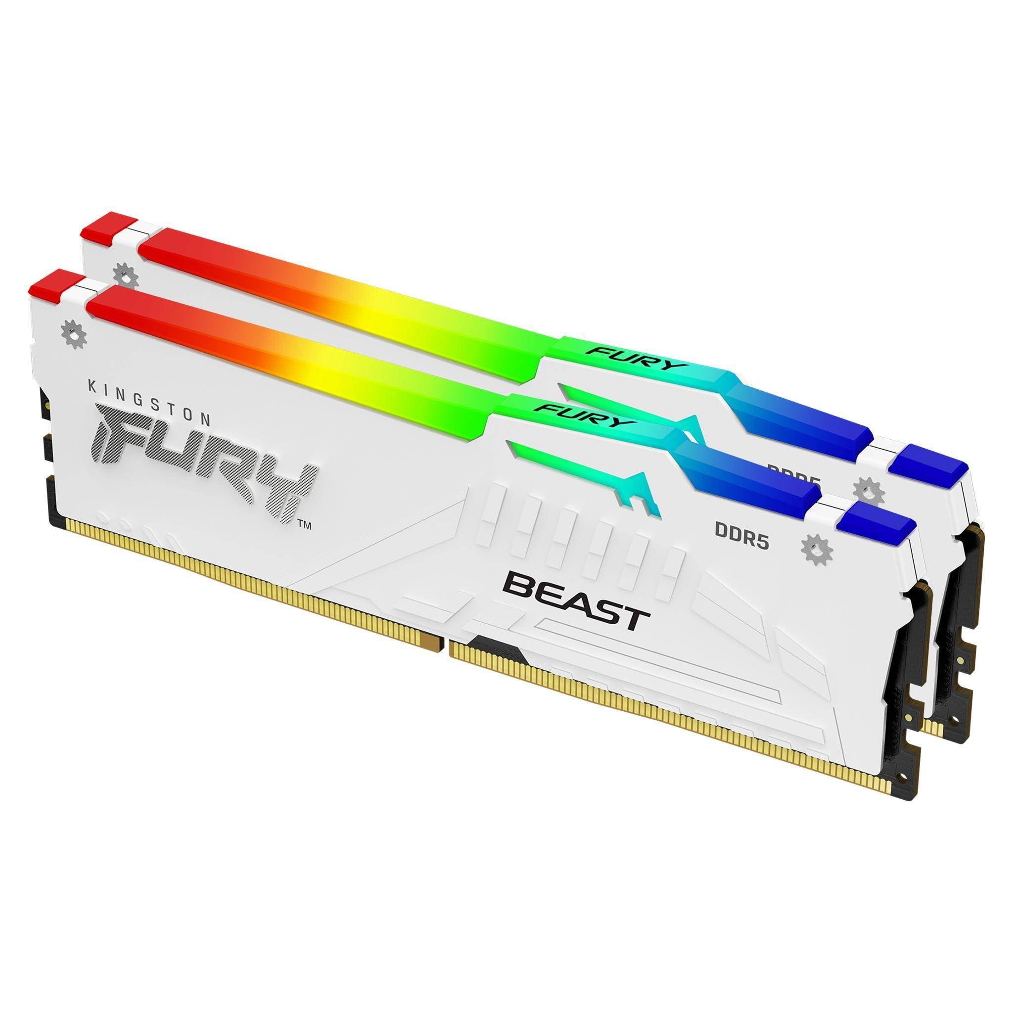 64GB DDR5 6000MT/S CL30 DIMM KIT 2 FURY BEAST WHITE RGB EXPO MEM