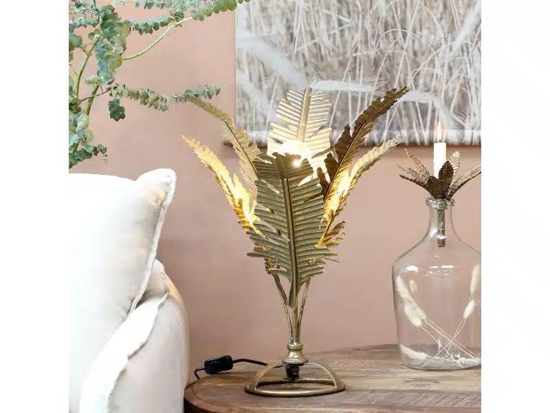 Chic Antique Lampe m/blade Messing