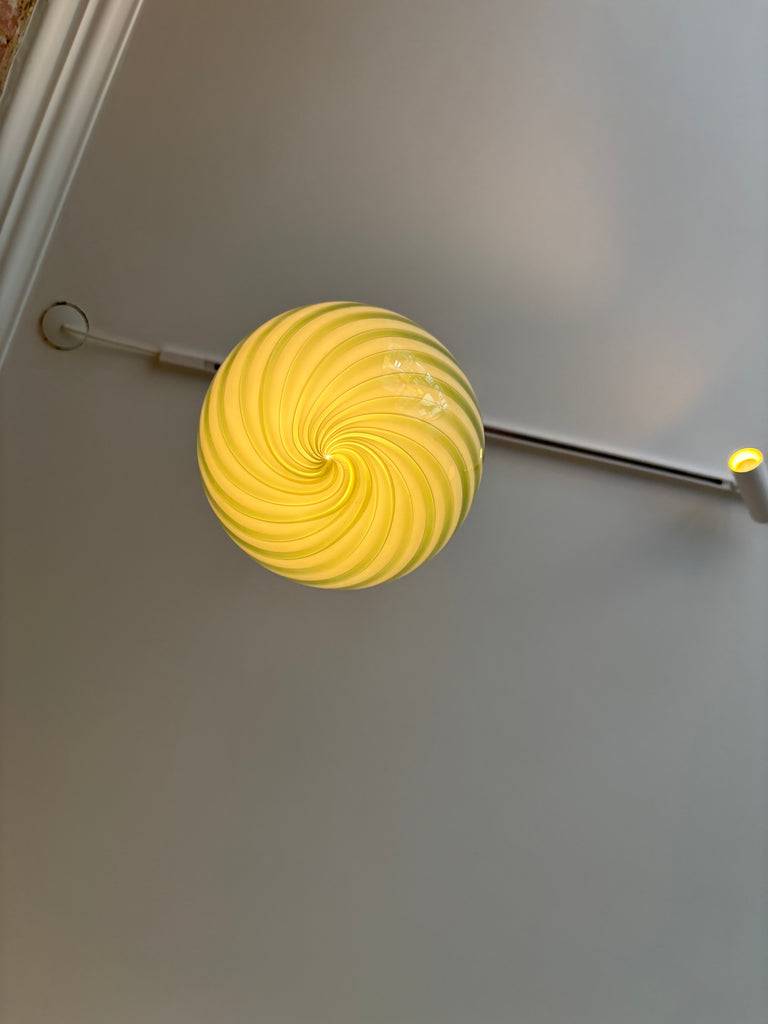 Mørkegrøn Murano pendel, 20 cm