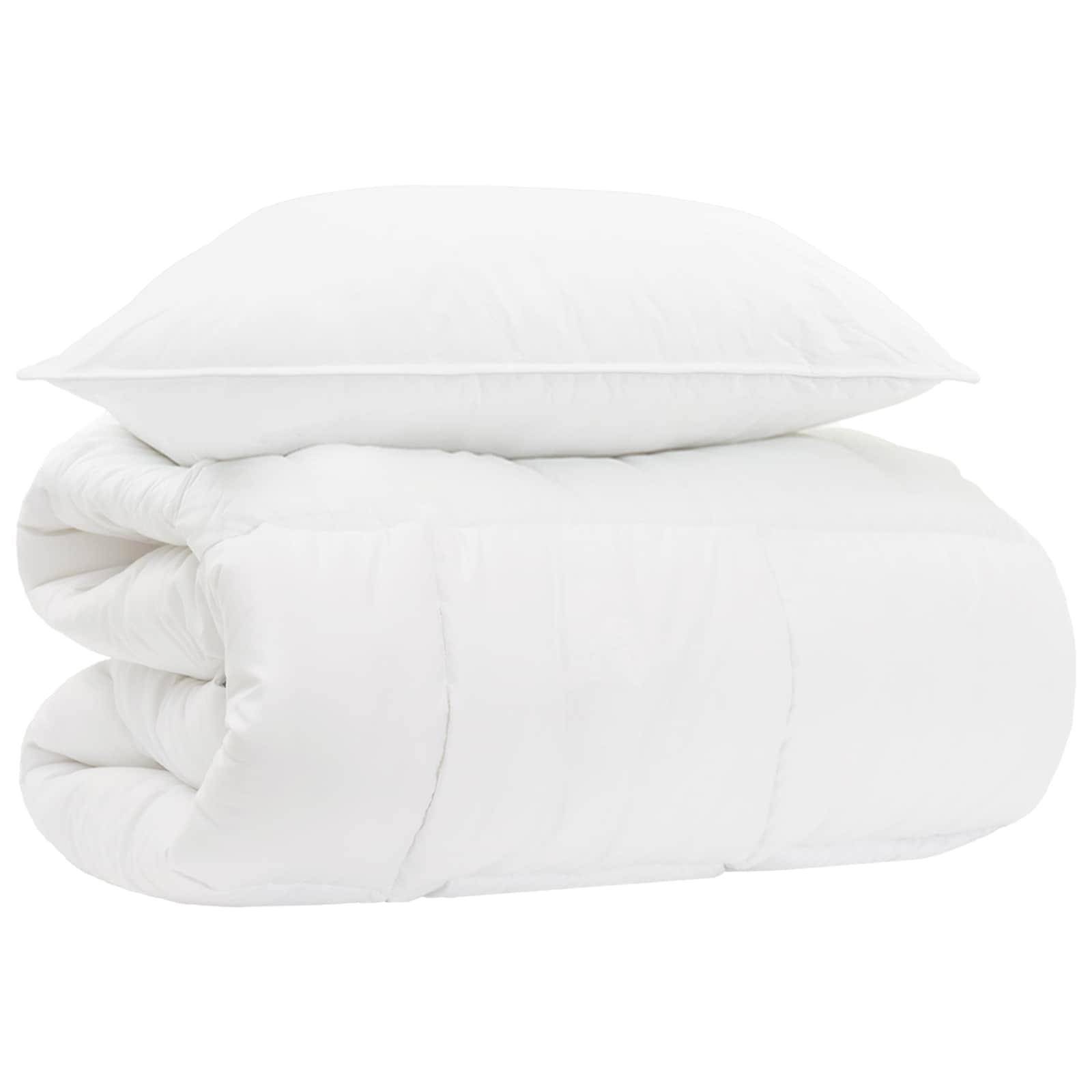 Dyne- og pudessæt 2 stk - hvid bambus/bomuld 137×200 cm