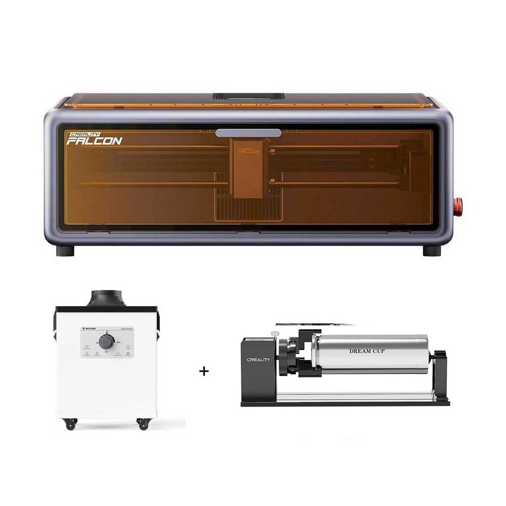 Creality Falcon A1 10W FDA Class 1 Laser + Rotary Kit Pro + Fume Extractor
