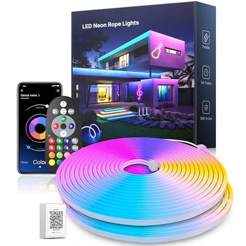 10M neon LED Strip Lights, Music Sync Färgskiftande RGB LED neon Light Strip med fjärrkontroll & APP-kontroll, Flexibla neon LED Strip-ljus för sovrum, rum, vardagsrum juldekoration Made in China