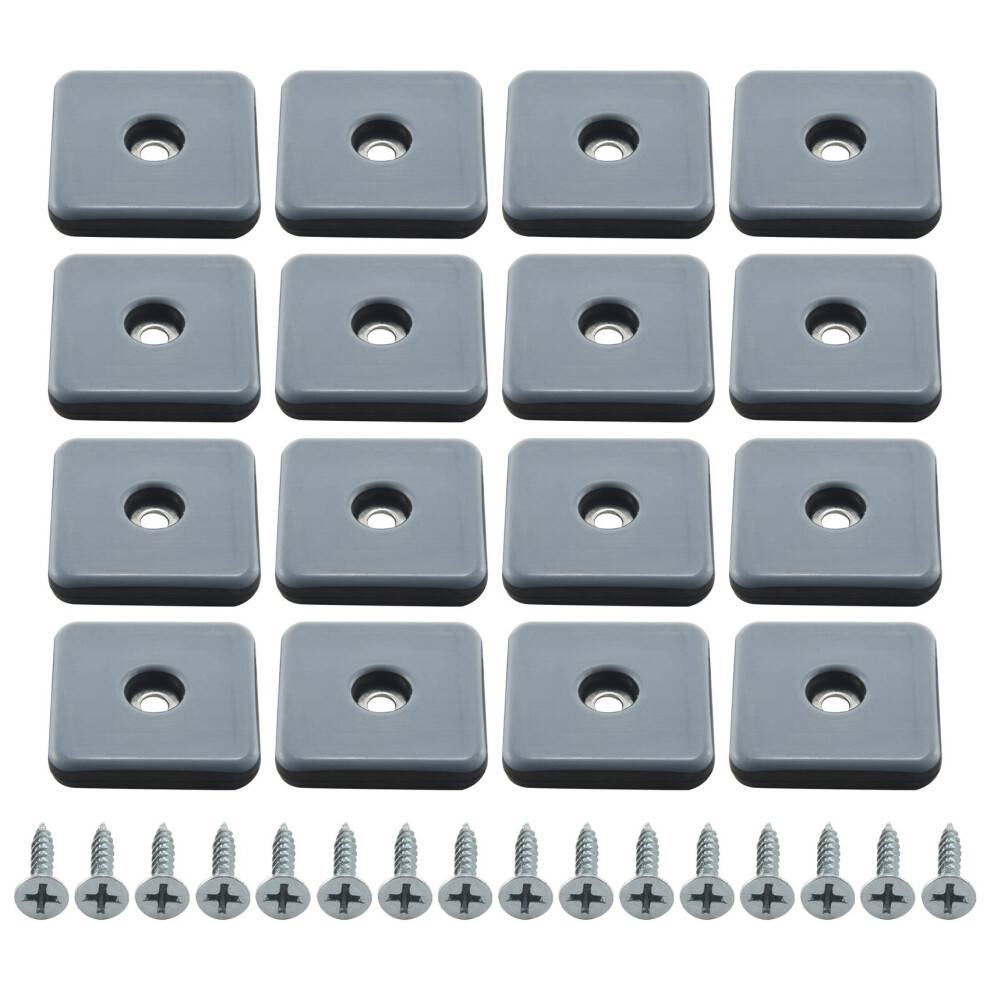 16pcs Furniture Sliders 40mm Furniture Leg Protectors with Screws Square Chair Leg Protectors Furniture Glide Pads