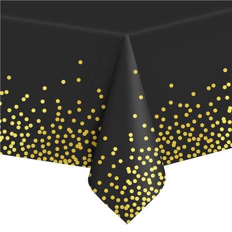 Genanvendelig Plastikdug Guld og Sort 274x137 cm