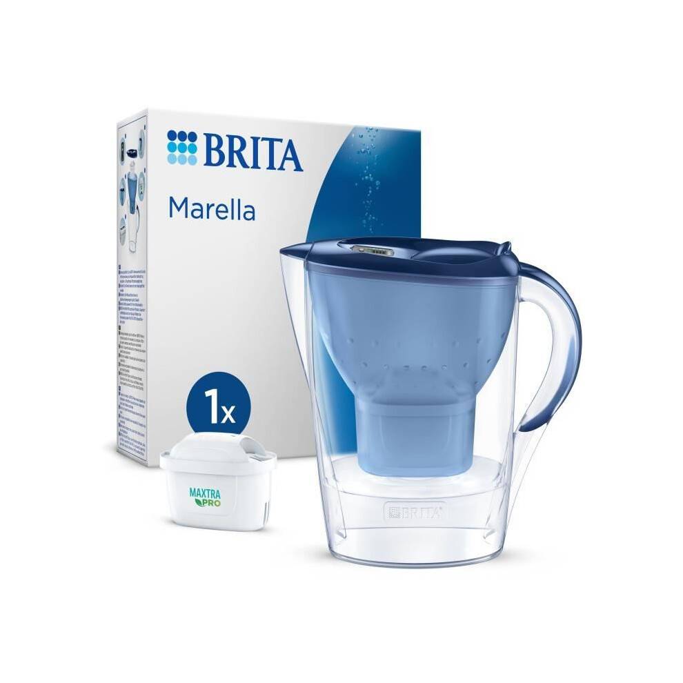 BRITA filterkande - Marella Bleue - Kapacitet 2,4 l uden 1,4 l filtreret vand - 1 Maxtra Pro All-In-1 patron medfølger