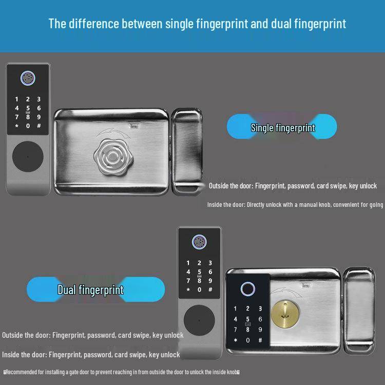 Waterproof Outdoor Smart Fingerprint Door Lock with Password Compatibility
