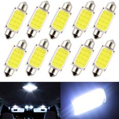 10st/set 31mm 36mm 39mm 41mm Bil COB Interiör Bil LED-lampor Lampa Interiör Dome Lights Platta 31mm-4Pcs vit