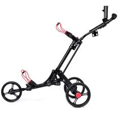 3-hjulet golfvogn golfvogn golf foldbar enkel push and pull vogn sort