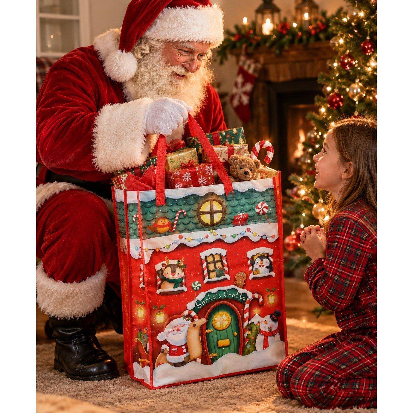 North Pole Xl Woven Gift Bag For Life