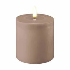 Deluxe Homeart Real Flame LED Bloklys - Ø 10 x H 10 cm - Stearin/resin - Rose