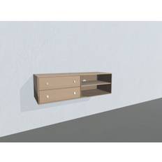 Square Classic TV-bord - opstilling 51 (dybde: 42 cm, hvidolieret eg massiv front, hvidolieret eg massiv korpus, massiv træ korpus)