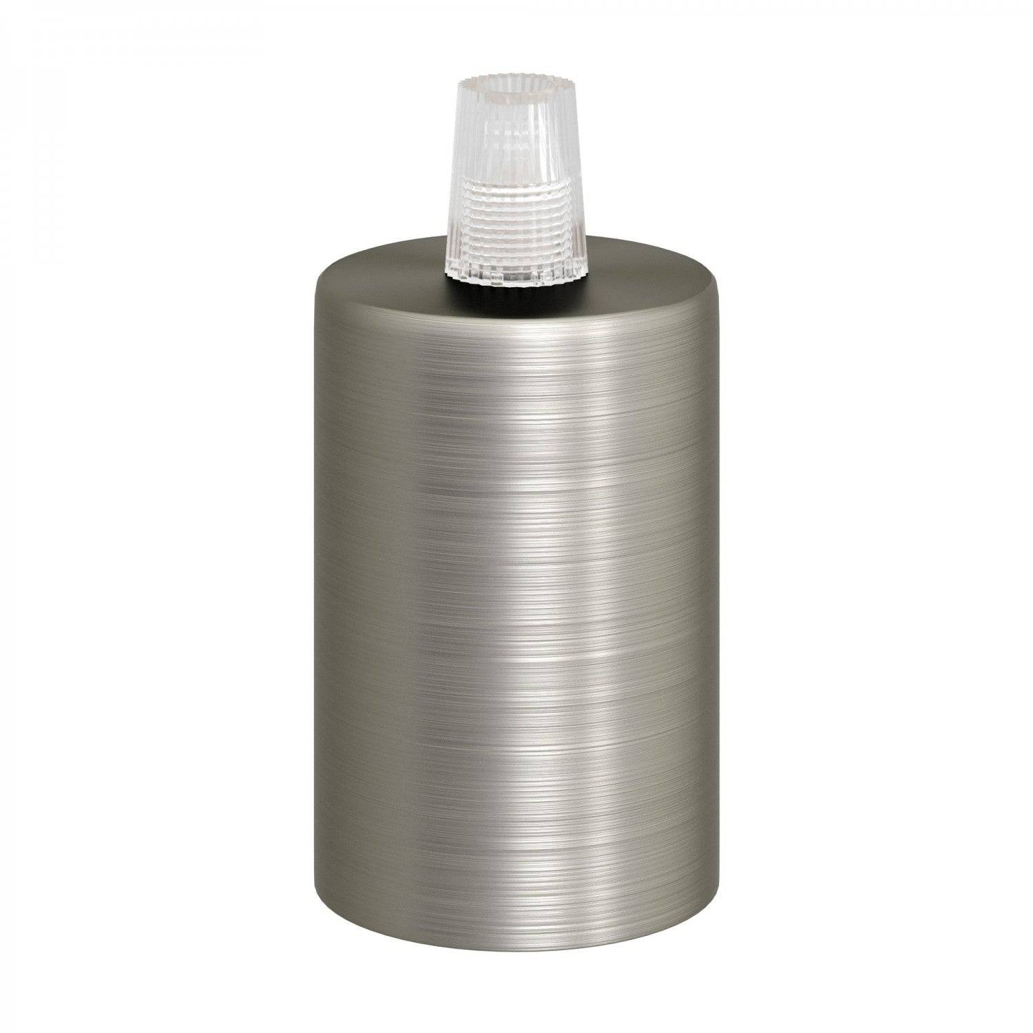 E27 cylinder fatnings kit med conical ledningsaflastning - Børstet titaninum