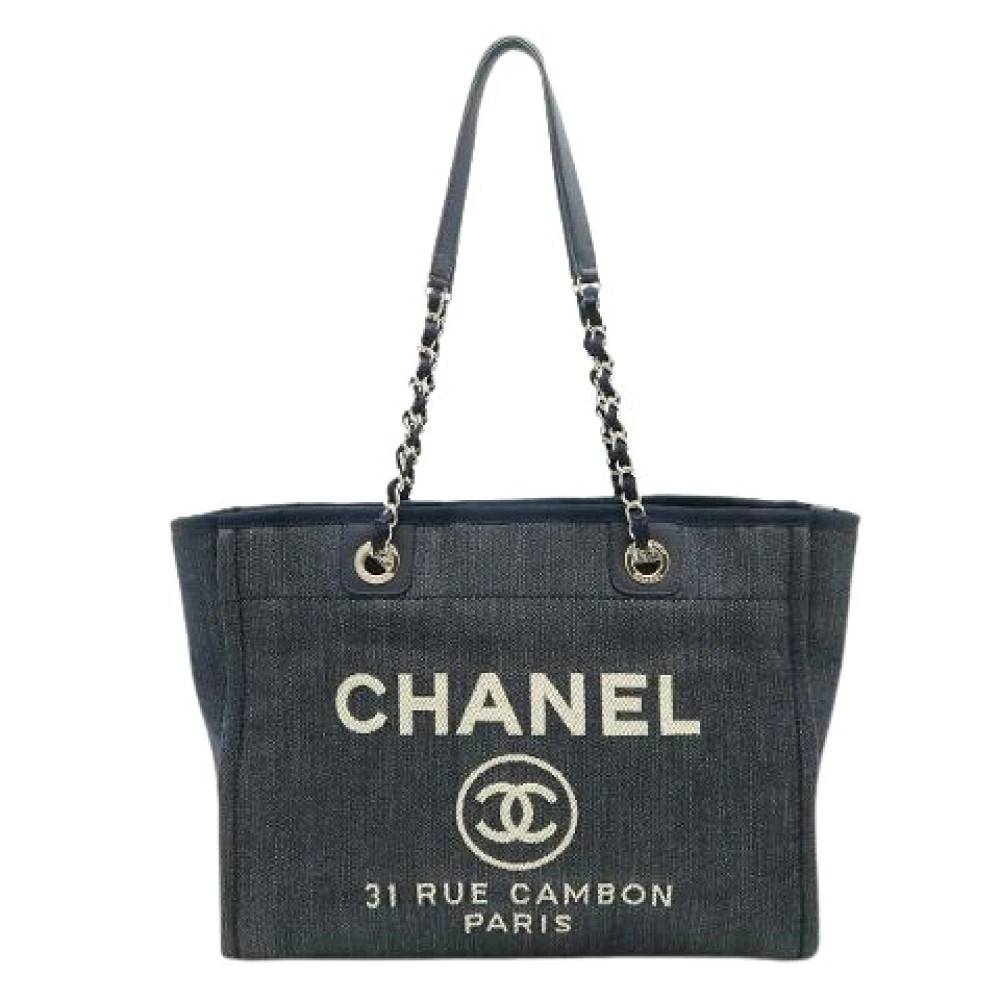 Chanel Vintage - Pre-owned Denim Leather Deauville Tote Bag Vintage - Dam - ONE Size - Denim