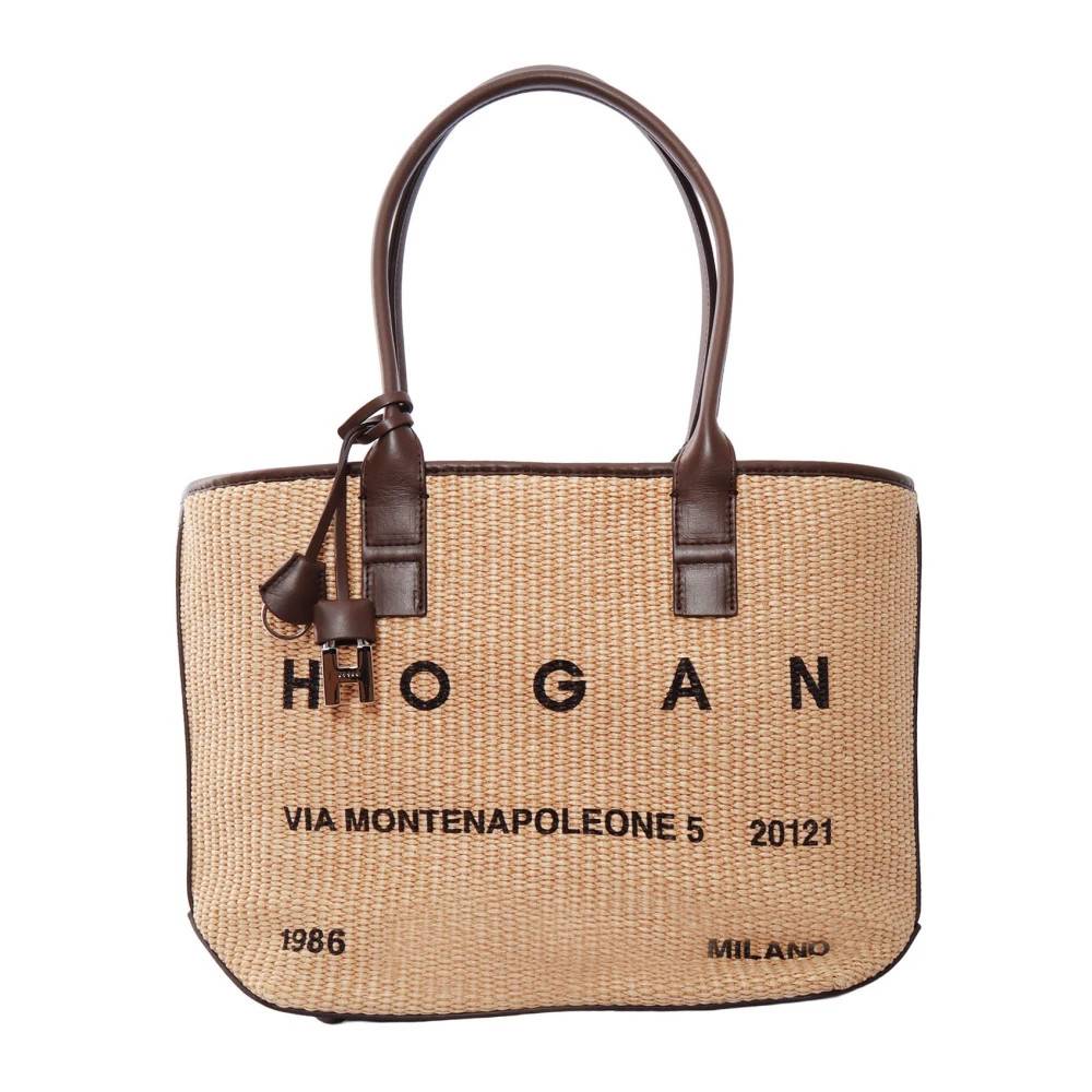 Hogan Address Shopping Piccola - Tasker - Dame - Beige - ONE SIZE - Læder