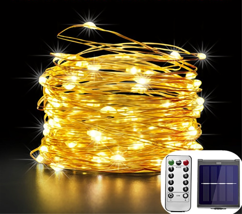 LED Lyskæde 7 Meter med Varmt Hvidt Lys - Solcelle Wire